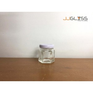 30 ML. Glass Bottle Cover White - Transparent Glass Bottles, Cover White, 30 ml. 